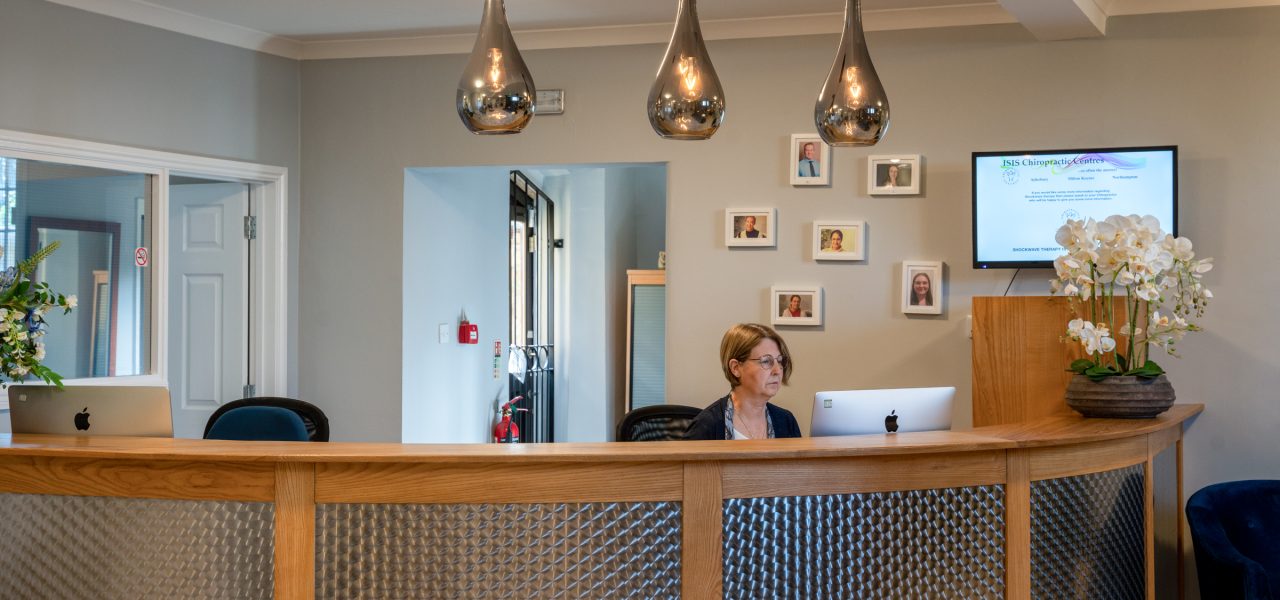 Reception at our Northampton chiropractic clinic